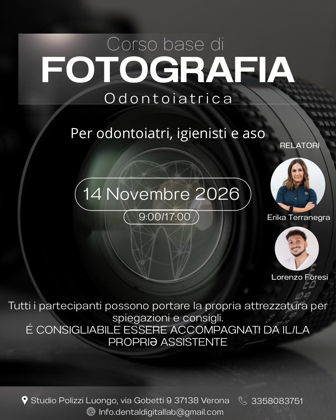 Locandina Corso di fotografia odontoiatrica